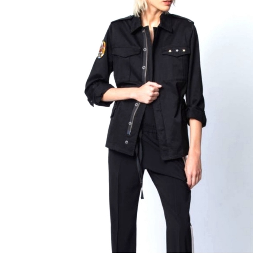 ZADIG AND VOLTAIRE Black Kayak Skull Military Jacket size 38